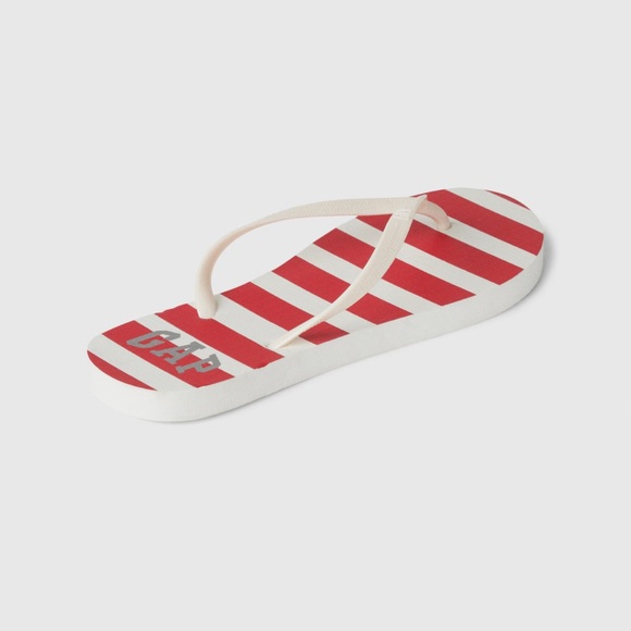 NWT GAP Logo Flip Flops Color: Americana Stripe Size 7 - Picture 4 of 5